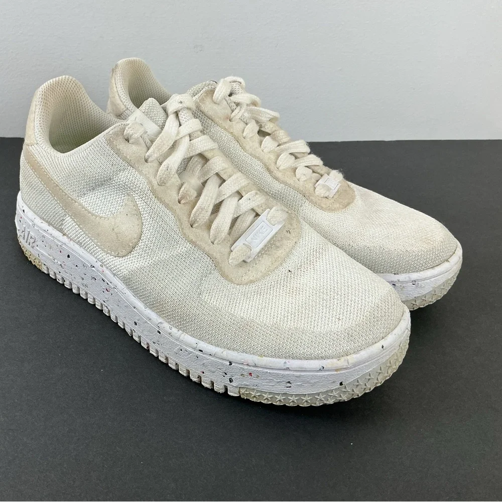 Nike Air Off White Knit Sneakers Athletic Back to School Size 6.5 Big Girl Youth